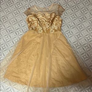 Elegant Gold Kids Dress